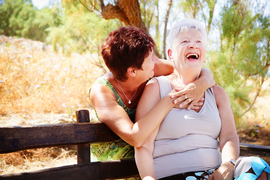 Beautiful Senior Mother And Daughter Having Fun