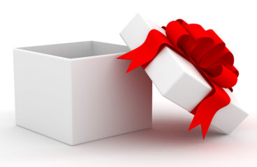 White Gift Box. 3d Image.